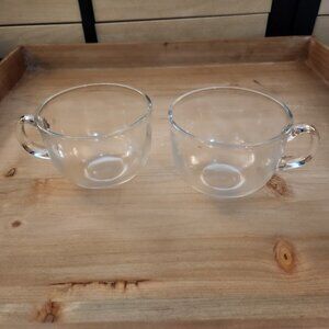 New Oversized Clear Glass Mugs Coffee Mug Set of 2 Tea Cups with Handles 20 oz.